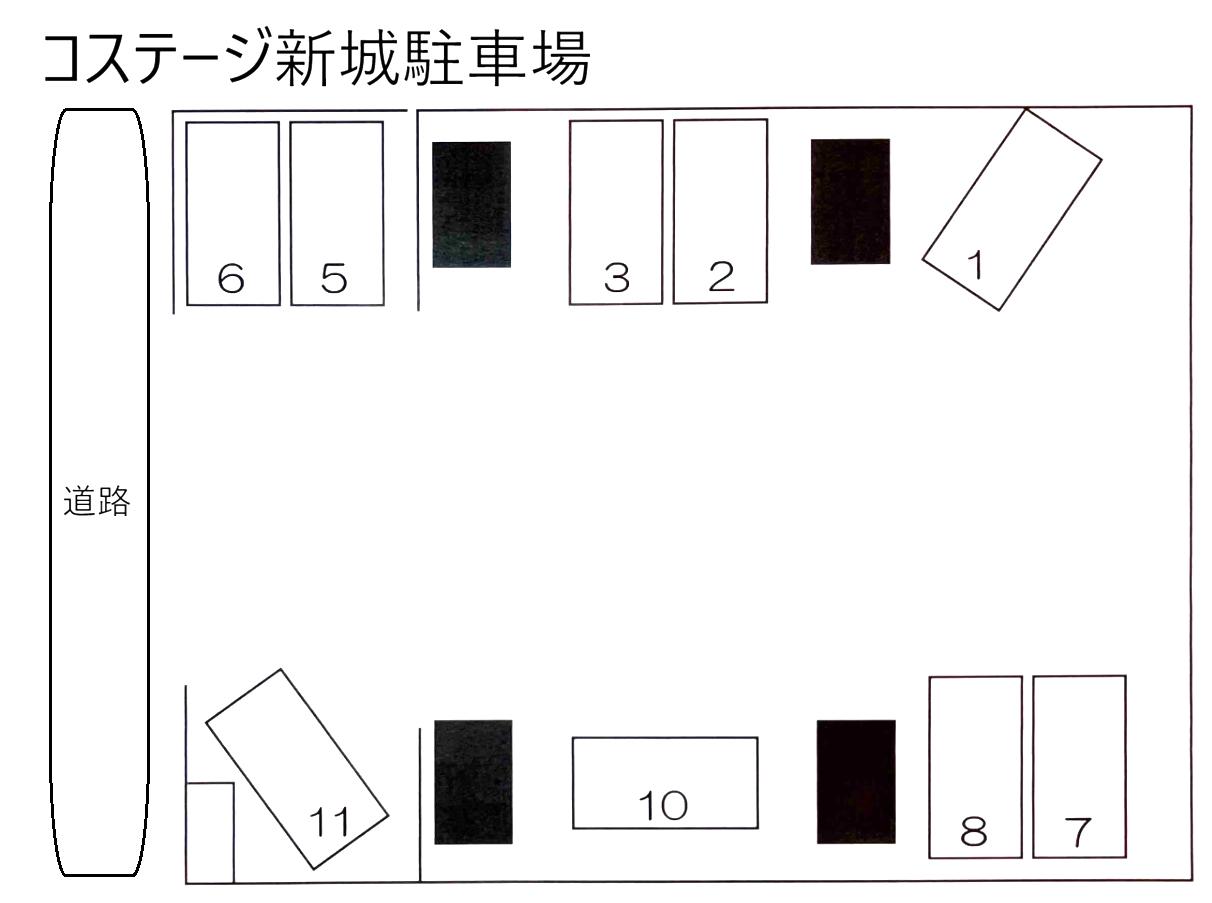 コステージ新城駐車場の駐車配置図