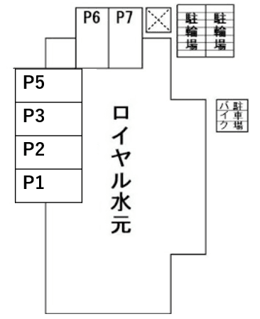 ロイヤル水元の駐車配置図
