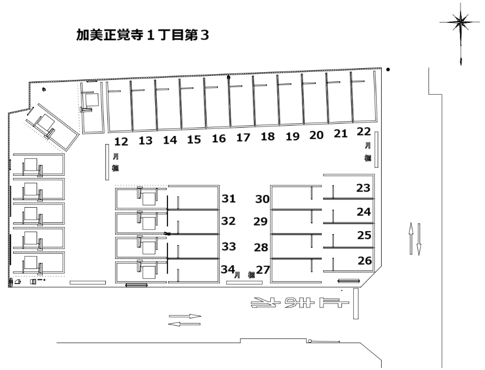 加美正覚寺１丁目第３の駐車配置図