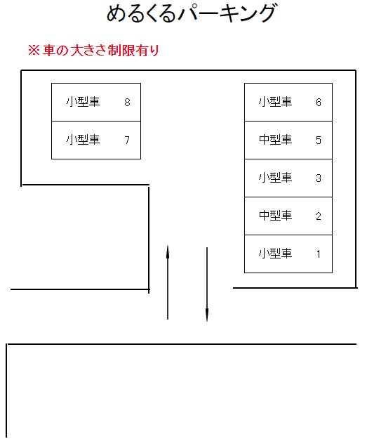 めるくるパーキングの駐車配置図