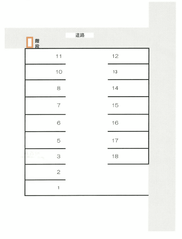 亀が洞パーキングの駐車配置図