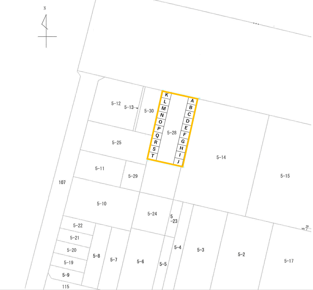 大門一丁目Gパーキングの駐車配置図
