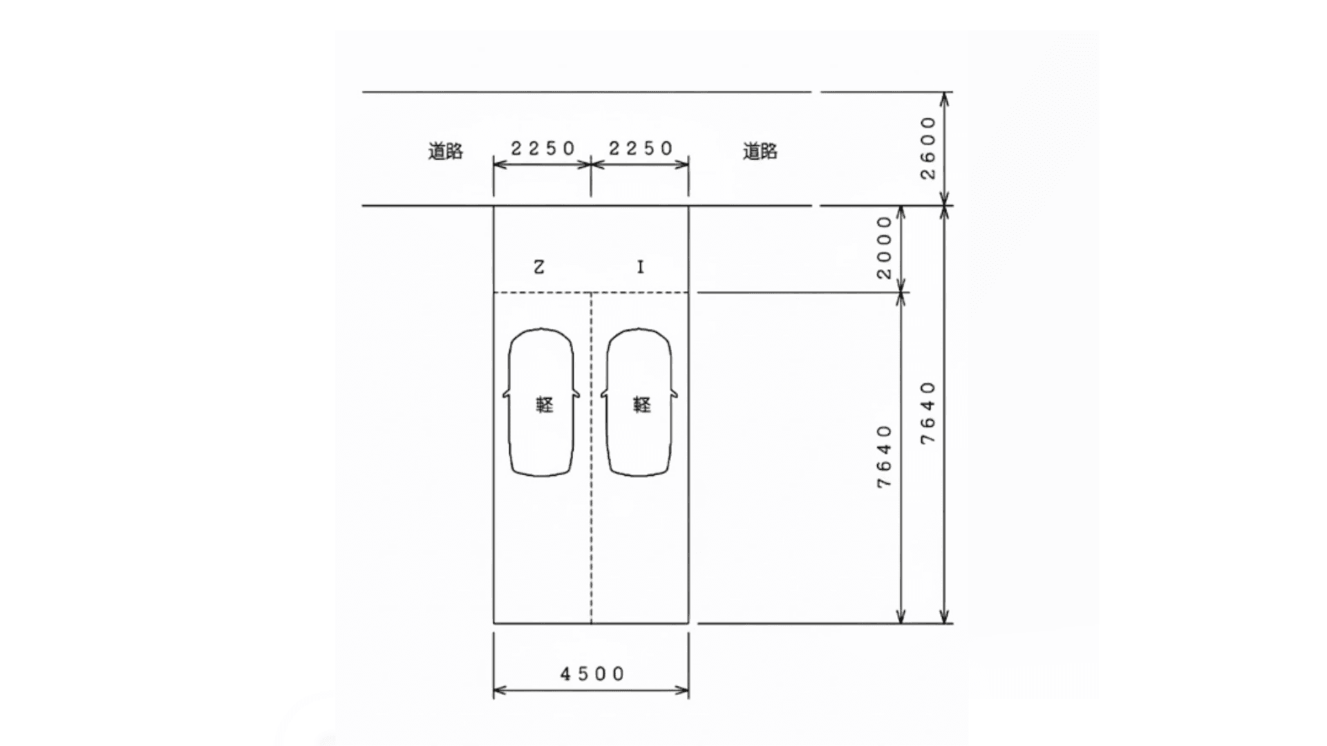 師崎鳥西駐車場 の駐車配置図