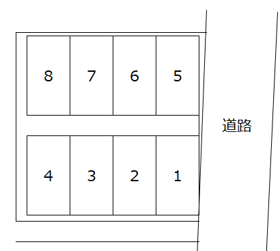 羽衣公園北駐車場の駐車配置図