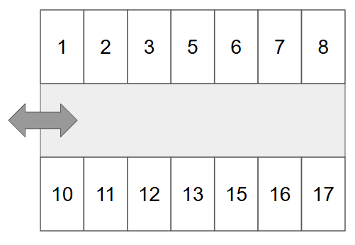 長山パーキングの駐車配置図