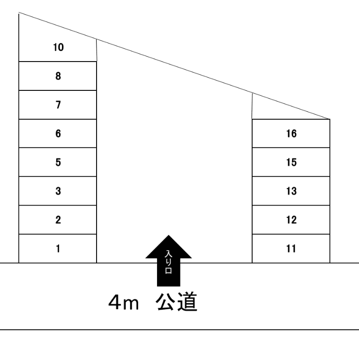 千城台西駐車場の駐車配置図