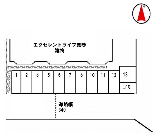 エクセレントライフ真砂モータープールの駐車配置図