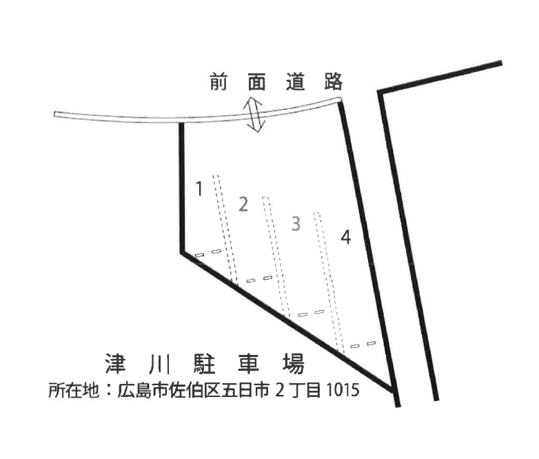 津川駐車場の駐車配置図