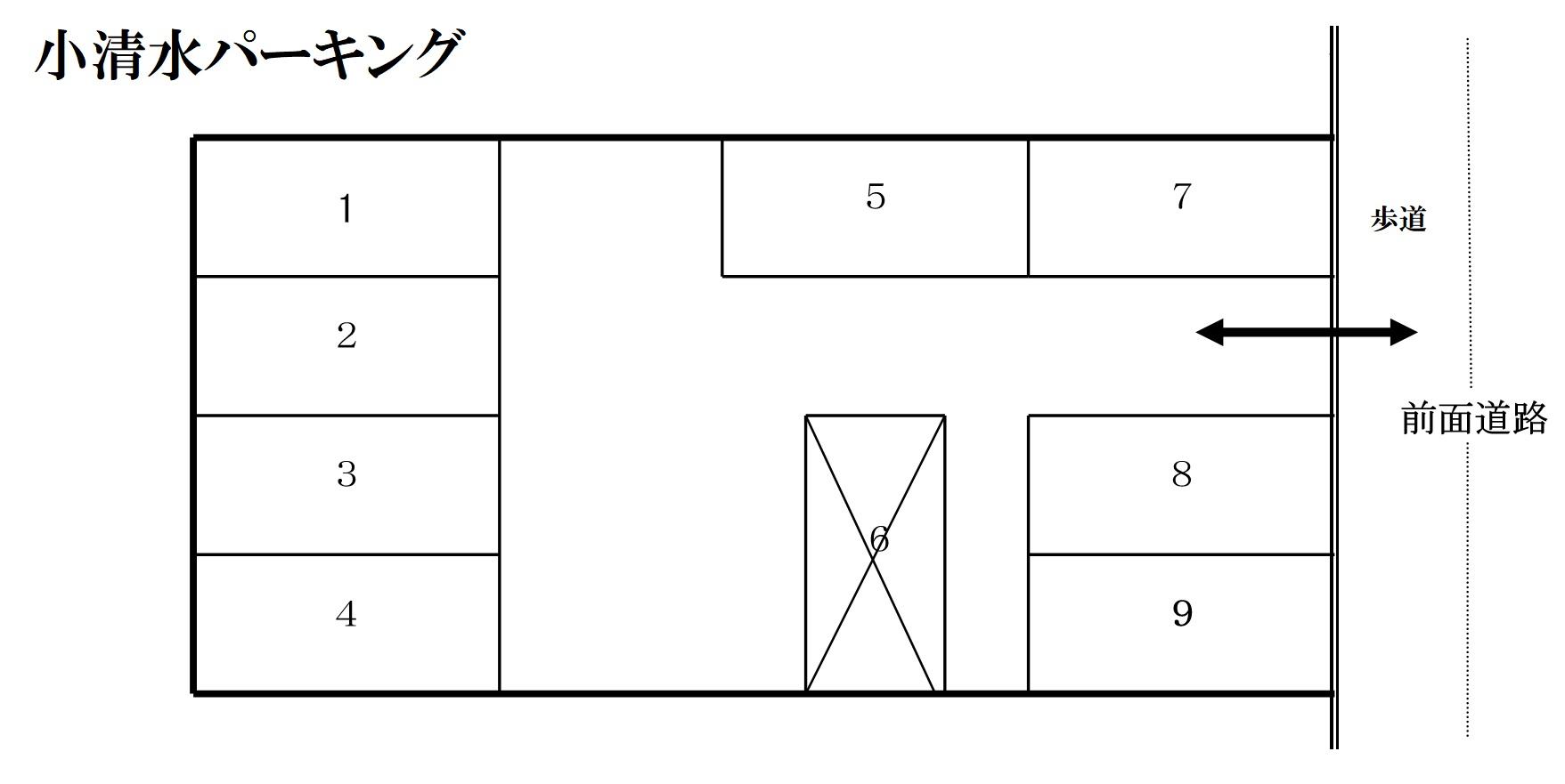 小清水パーキングの駐車配置図