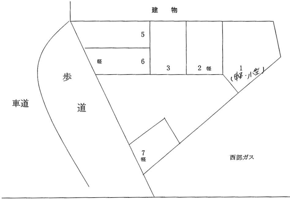 中央２丁目第３パーキングの駐車配置図