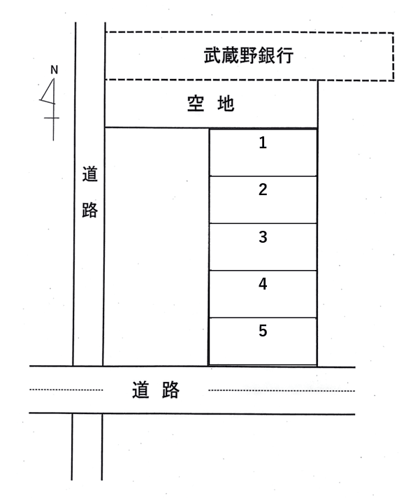 新井中央駐車場の駐車配置図