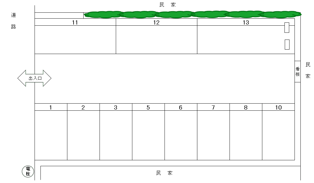 ひ ま わ り ガ レ ー ジの駐車配置図
