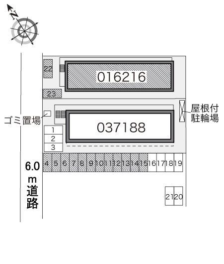 フリーダムベッセルⅢ(16216)　敷地外駐車場の駐車配置図