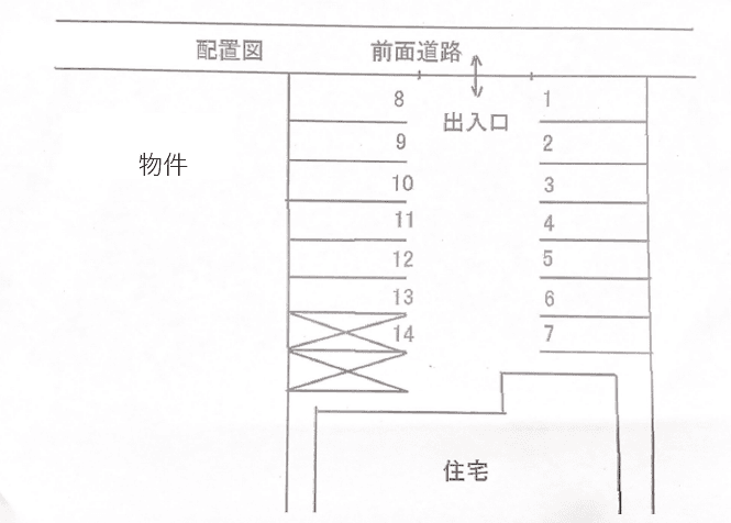 諏訪野町（ＳＵＷＡ）駐車場の駐車配置図