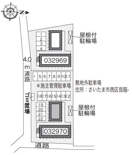 サンパーク　２６番(32970)の駐車配置図