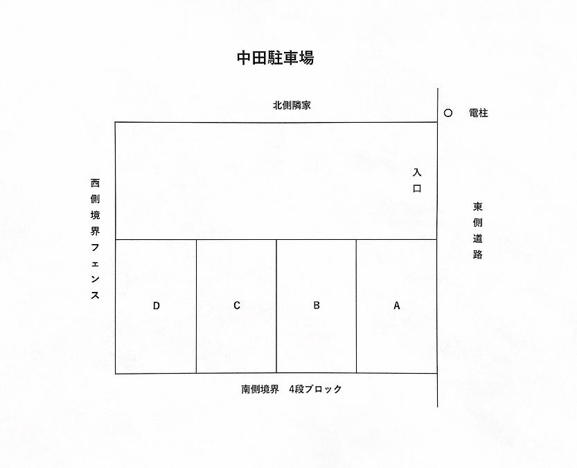 中田駐車場の駐車配置図