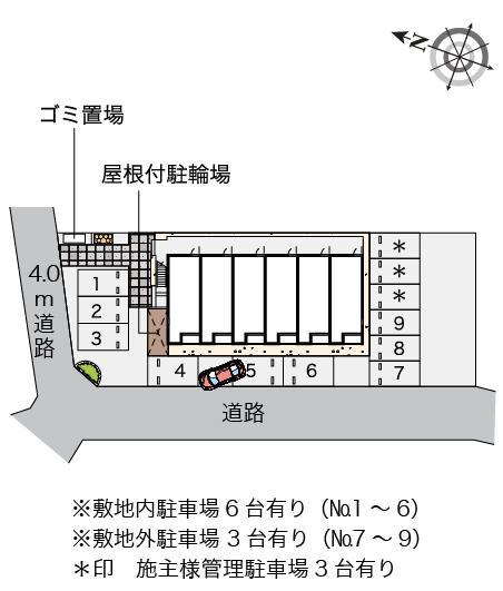バロンⅢ(52746)　敷地外駐車場の駐車配置図