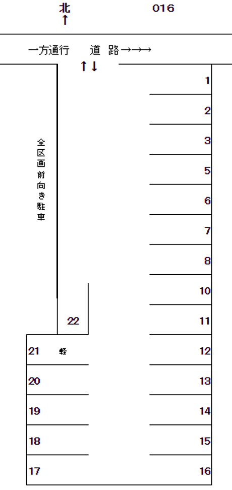 岩倉－16の駐車配置図