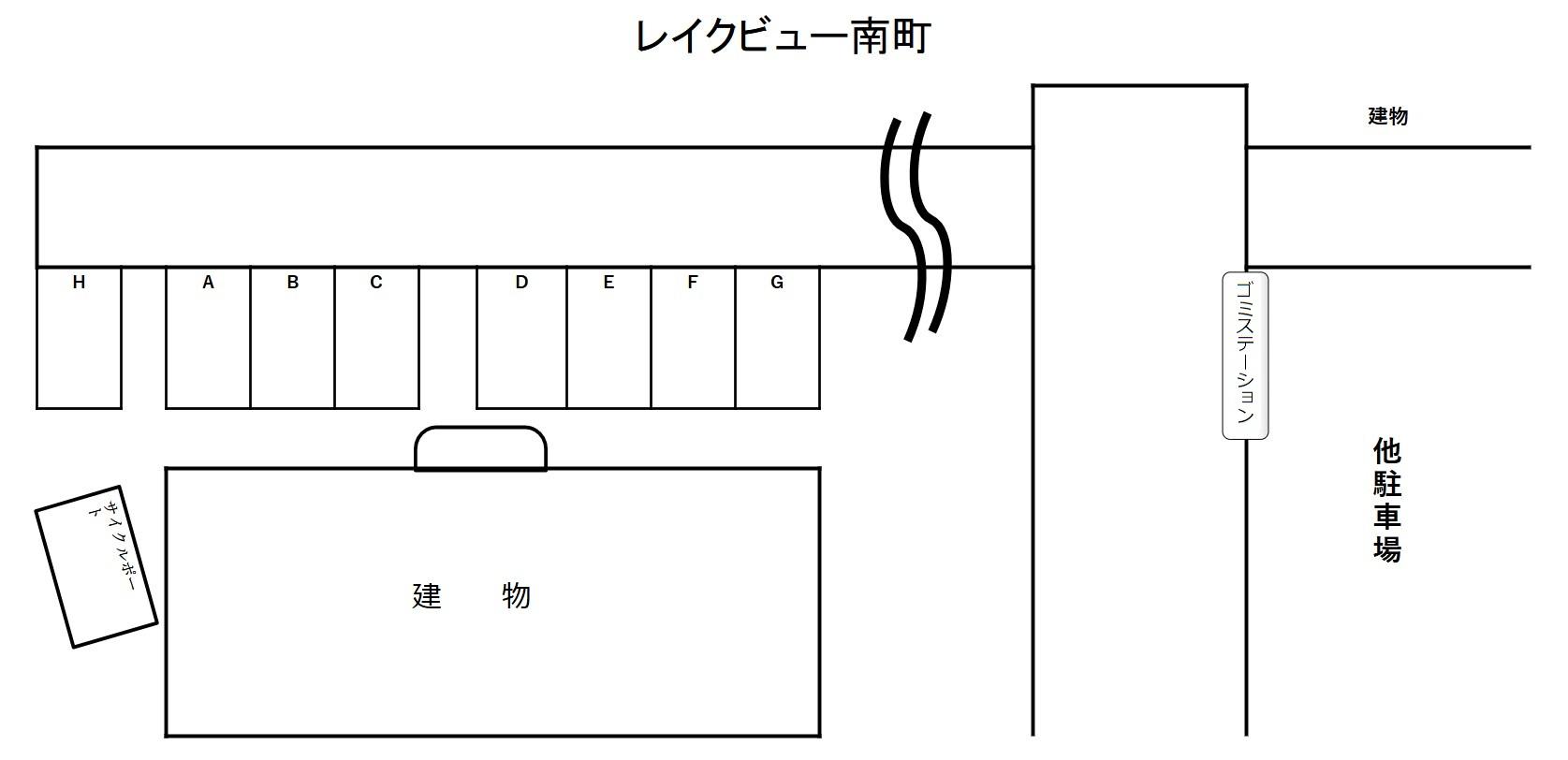 レイクビュー南町の駐車配置図