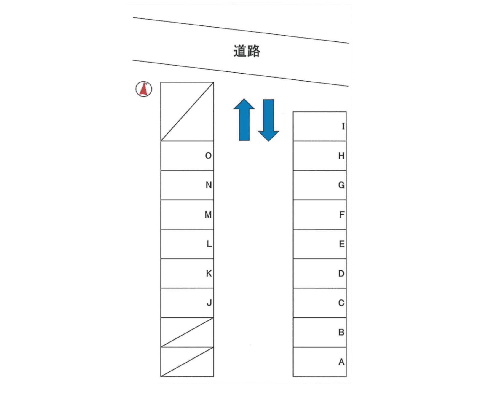 七ツ沼パーキングの駐車配置図