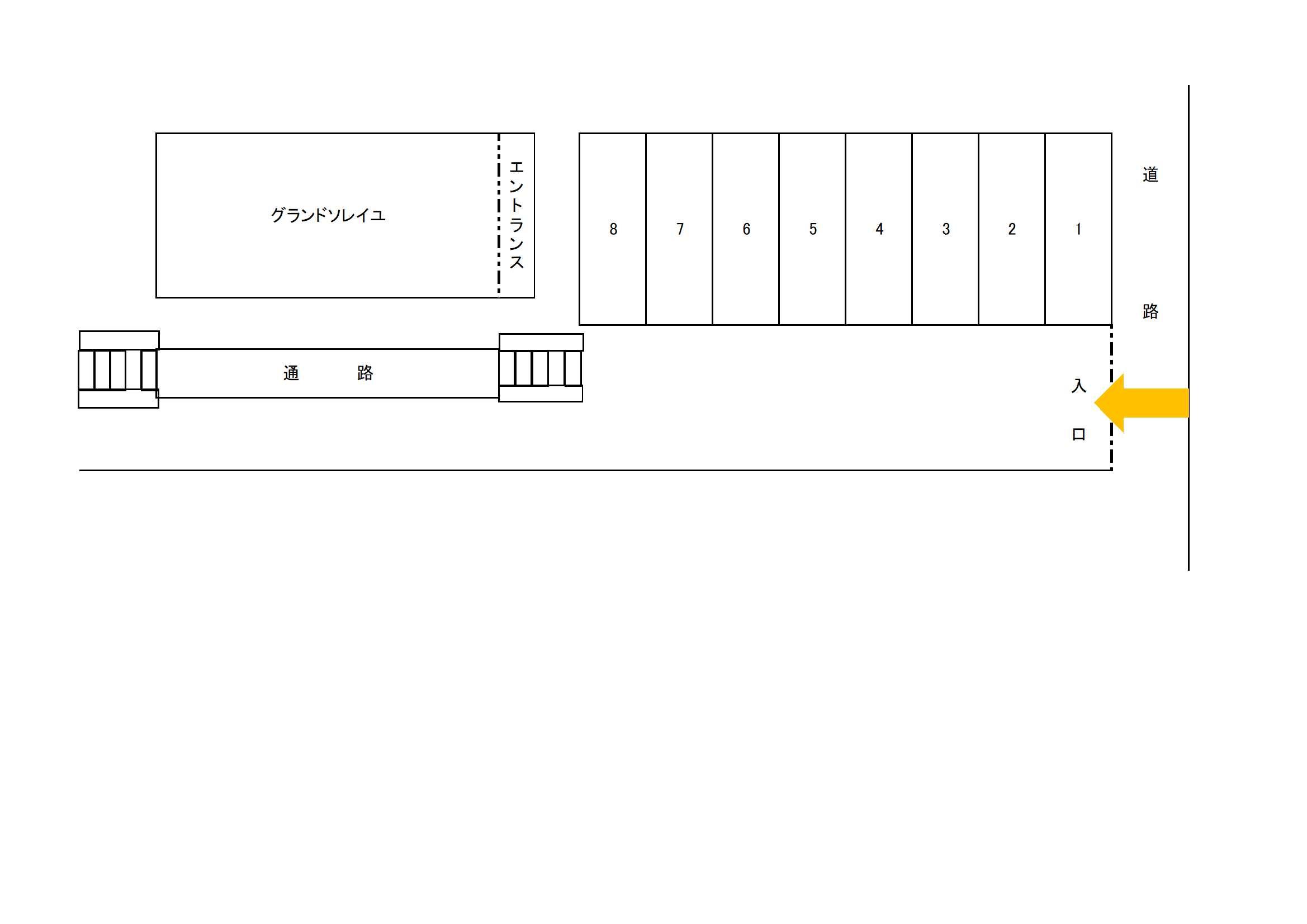 グランドソレイユ駐車場の駐車配置図