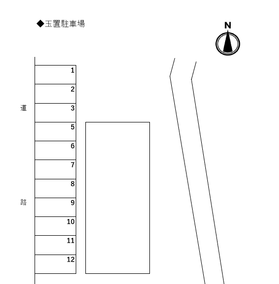玉置駐車場の駐車配置図
