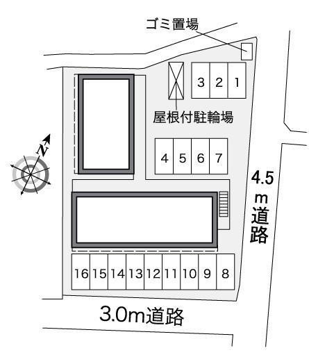 ヴィラドルチェ　Ｋ(37823)の駐車配置図