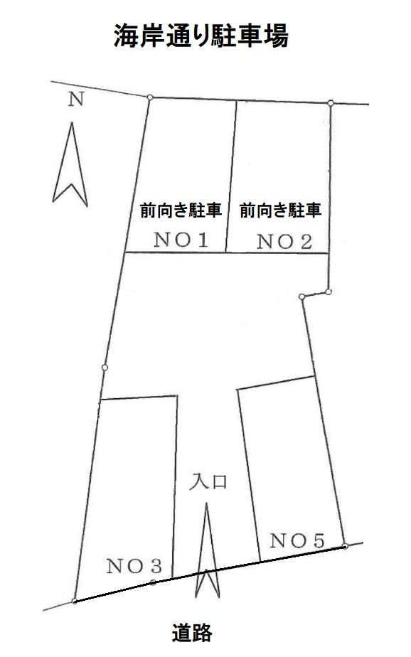海岸通り駐車場の駐車配置図