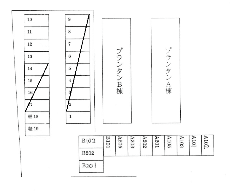 プランタンPの駐車配置図