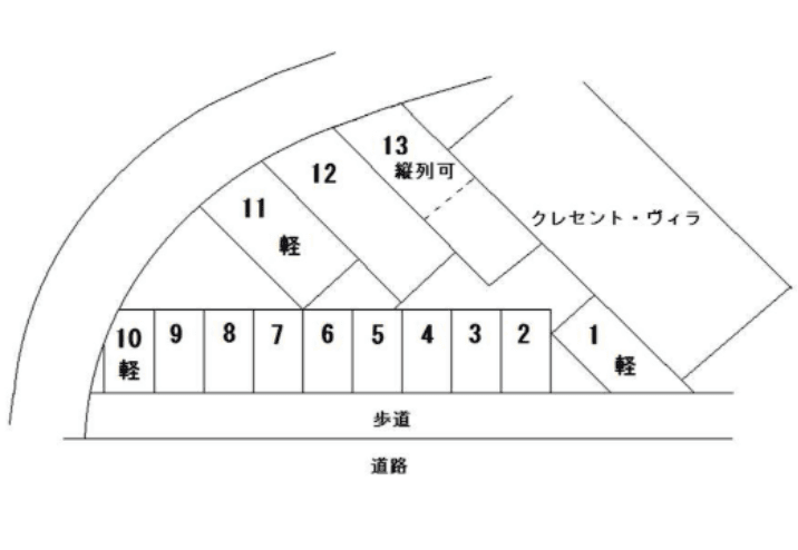 駅南市毛駐車場の駐車配置図