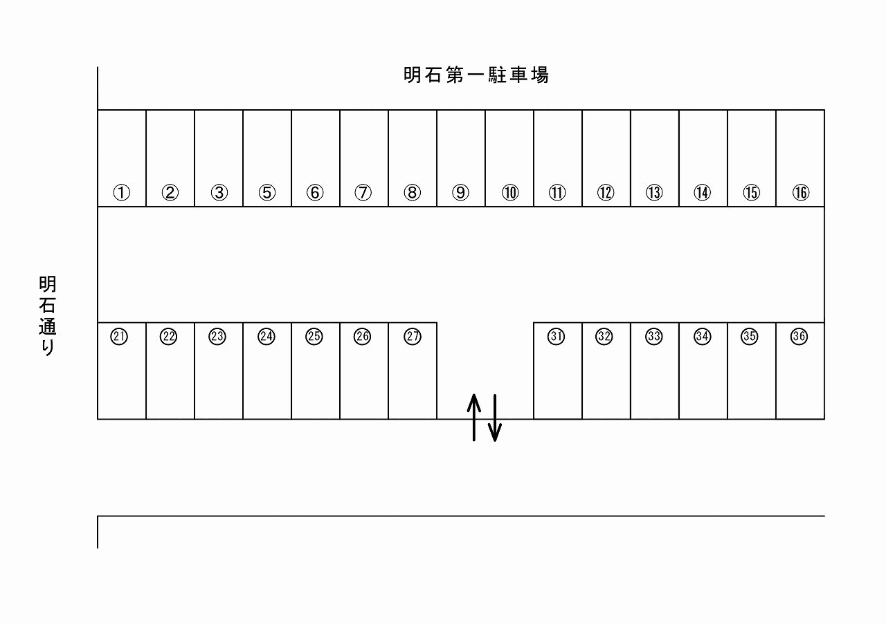 明石第一駐車場の駐車配置図