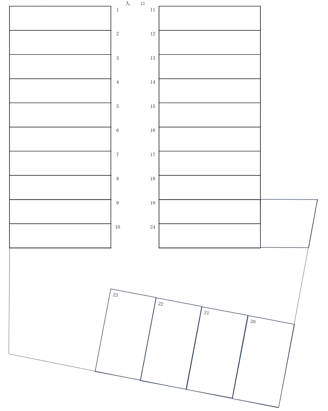 第22ランディパーキングの駐車配置図
