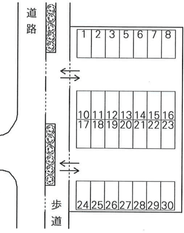 マルナ駐車場の駐車配置図