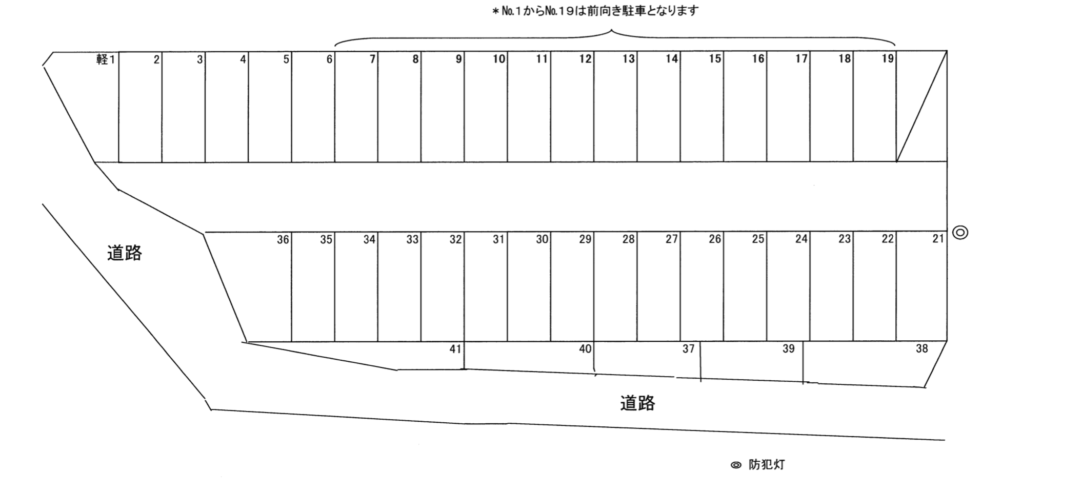 パーキング①ひがしの駐車配置図