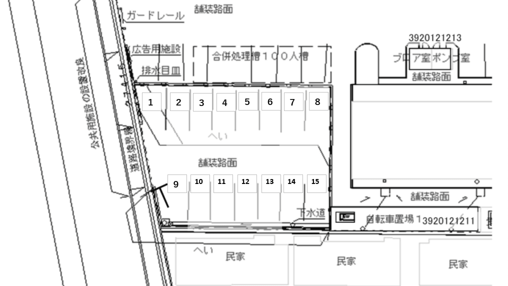 APパーク中万々の駐車配置図