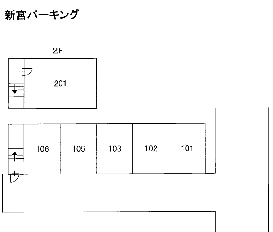 新宮パーキング（ガレージ）の駐車配置図