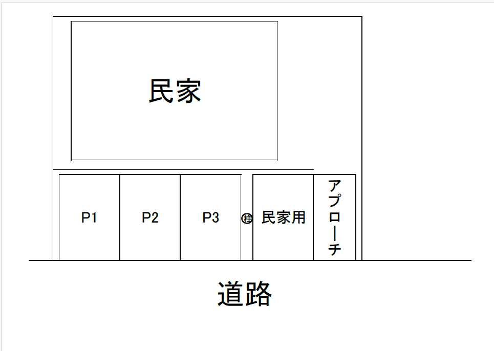 大野台パーキングの駐車配置図