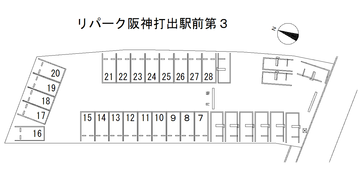 阪神打出駅前第３の駐車配置図