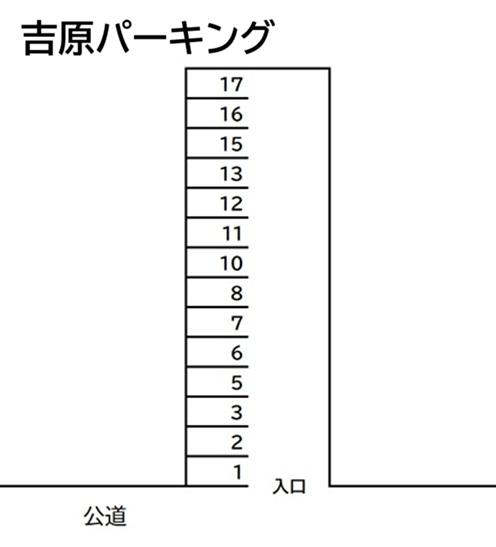 吉原パーキングの駐車配置図