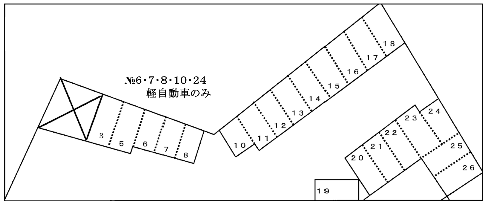 若葉第３駐車場の駐車配置図