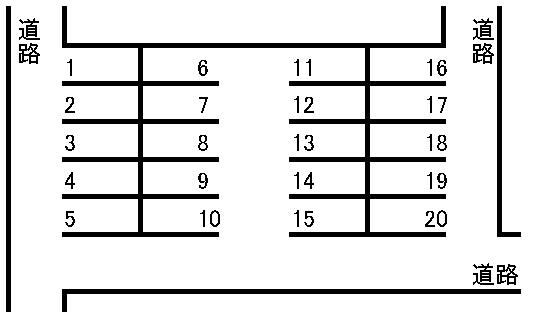 長嶺東8丁目駐車場の駐車配置図