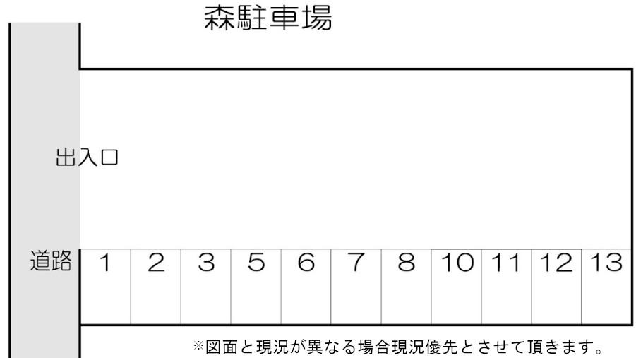 森駐車場の駐車配置図