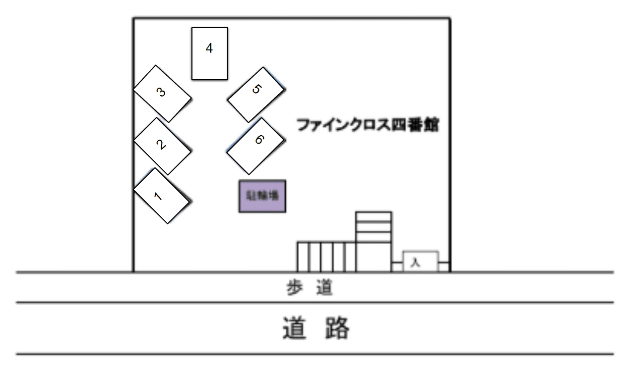 ファインクロス四番館駐車場の駐車配置図