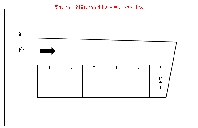 B-77 丸子新田 日下部貸駐車場の駐車配置図