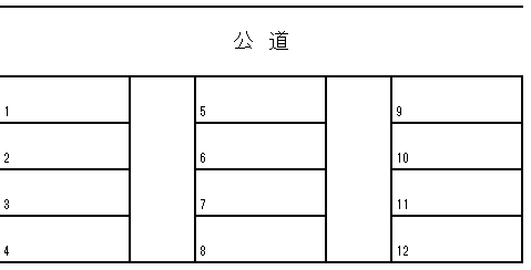 東部第一駐車場の駐車配置図