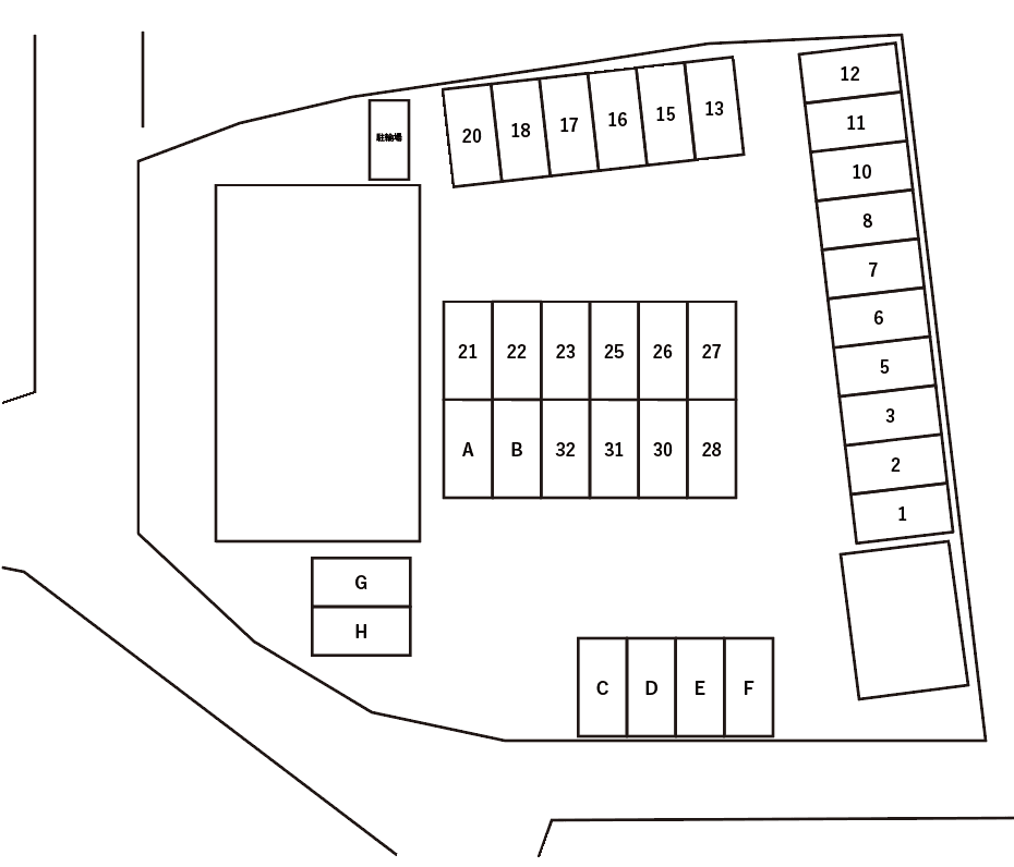 アスピリア 古池 駐車場の駐車配置図