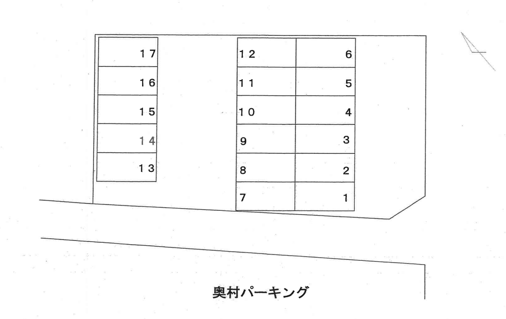 奥村パーキングの駐車配置図