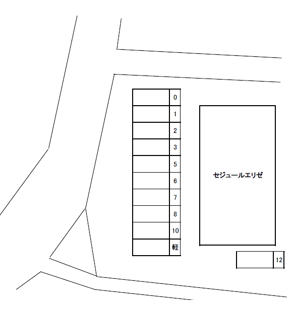 セジュールエリゼ　ガレージの駐車配置図