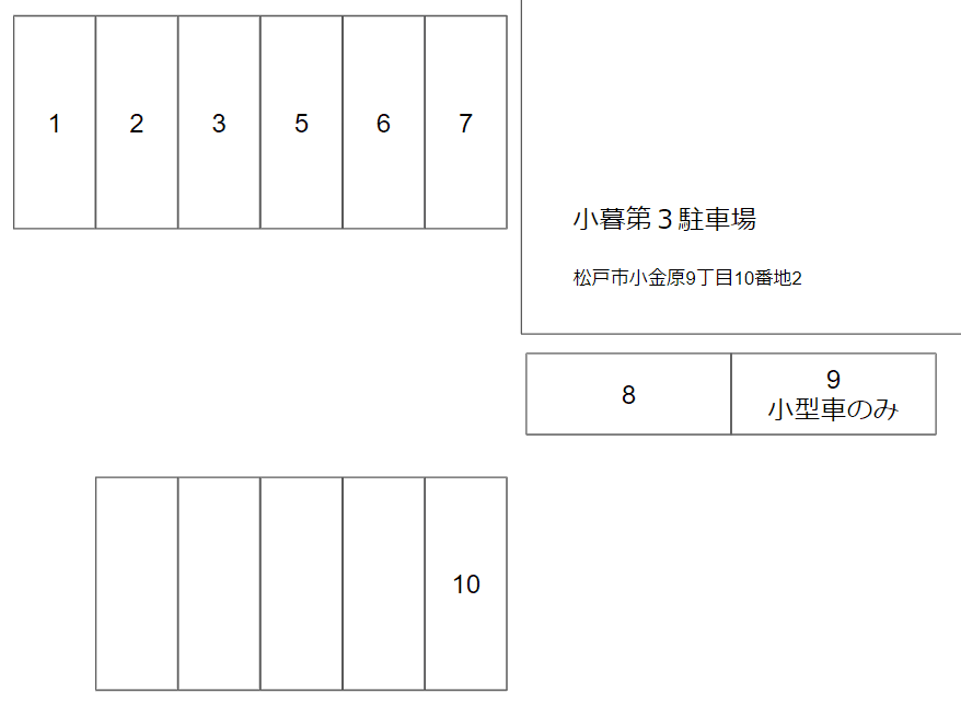 小暮第３駐車場の駐車配置図