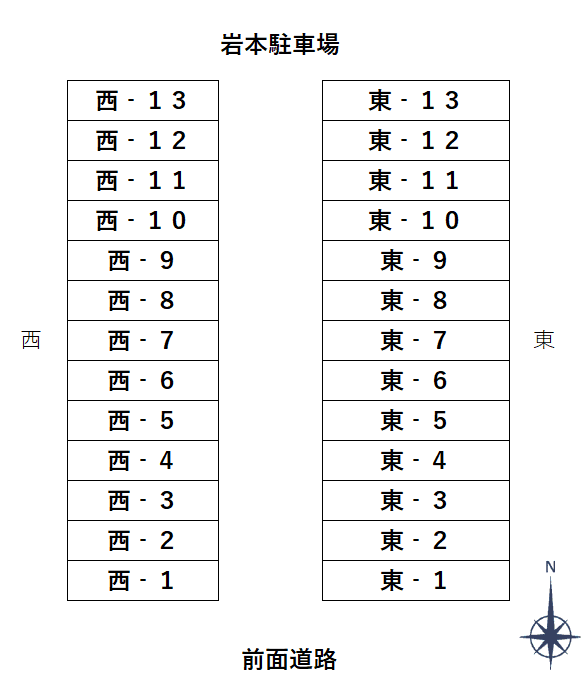 岩本駐車場の駐車配置図